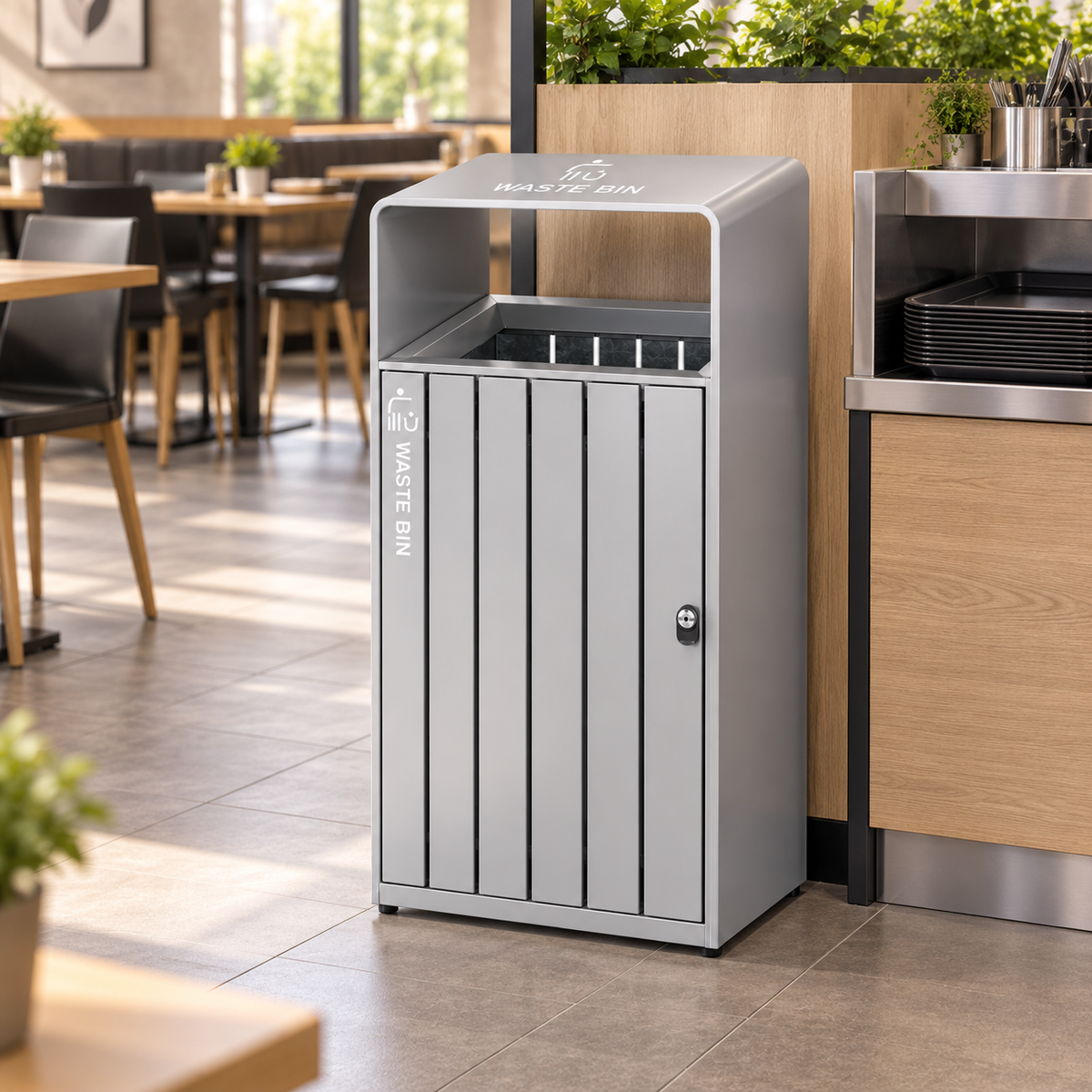 Commercial Stainless Steel Waste Bin
