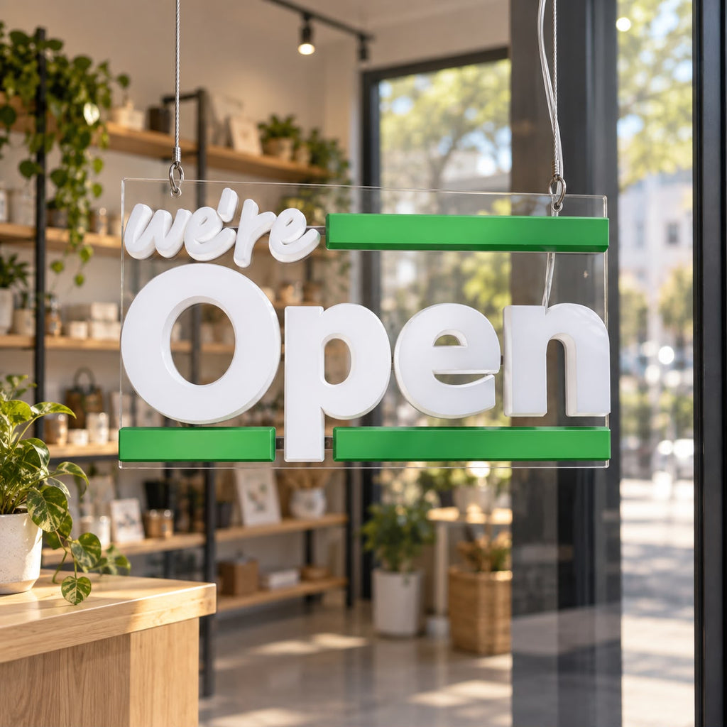 3D Illuminated OPEN Sign for Business